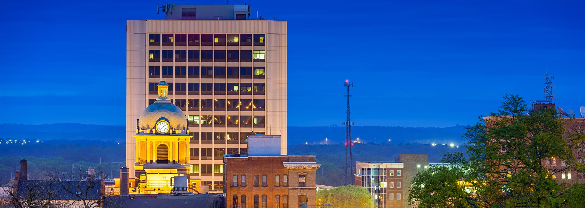 Macon skyline at night